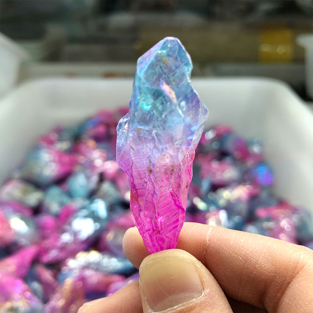 Marine Aquarium Aquascape - 1pc Random Electroplated Pink Blue Point