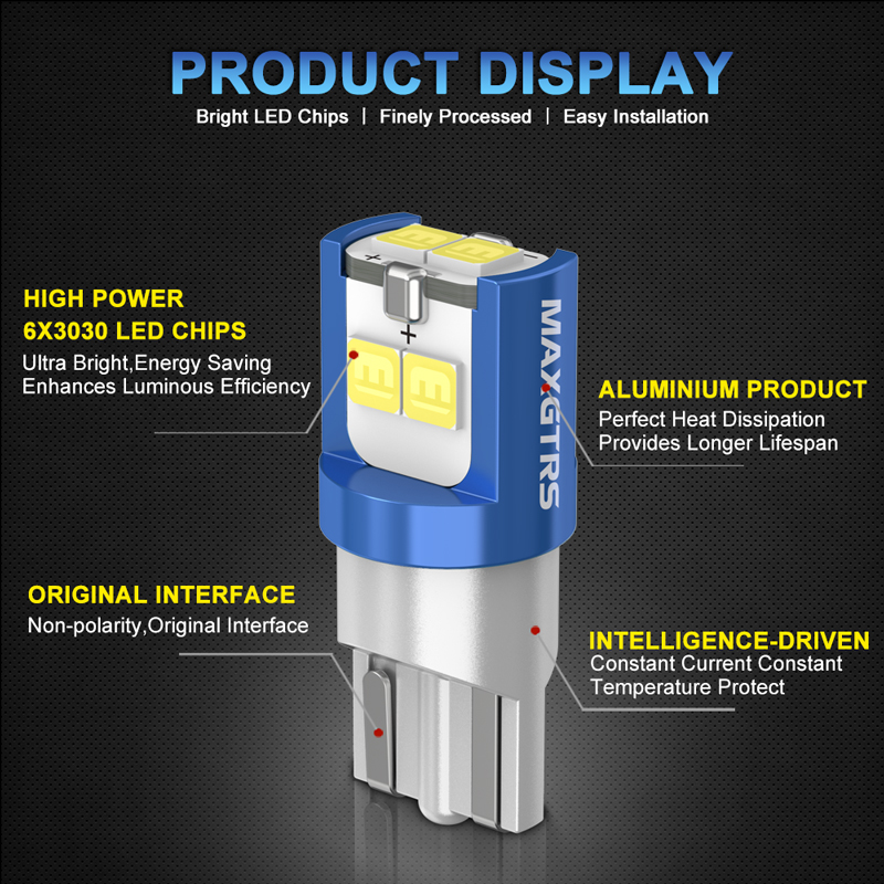 10x 194 168 T10 LED W5W LED Bu - Actinic Blue Led recension och pris