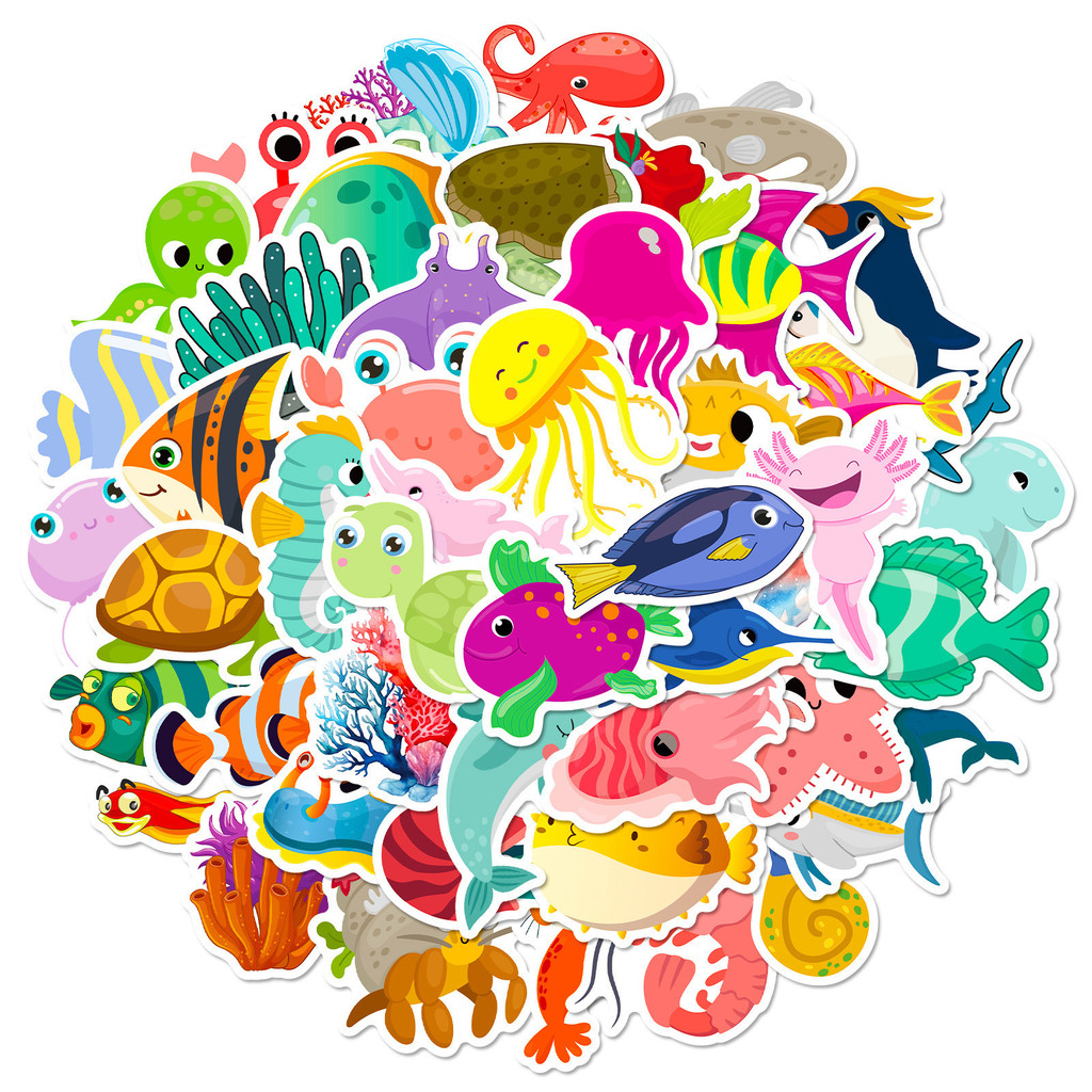 50Pcs Marine Life Stickers - C - Marine Aquarium & Regional Centre Reviews recension och pris
