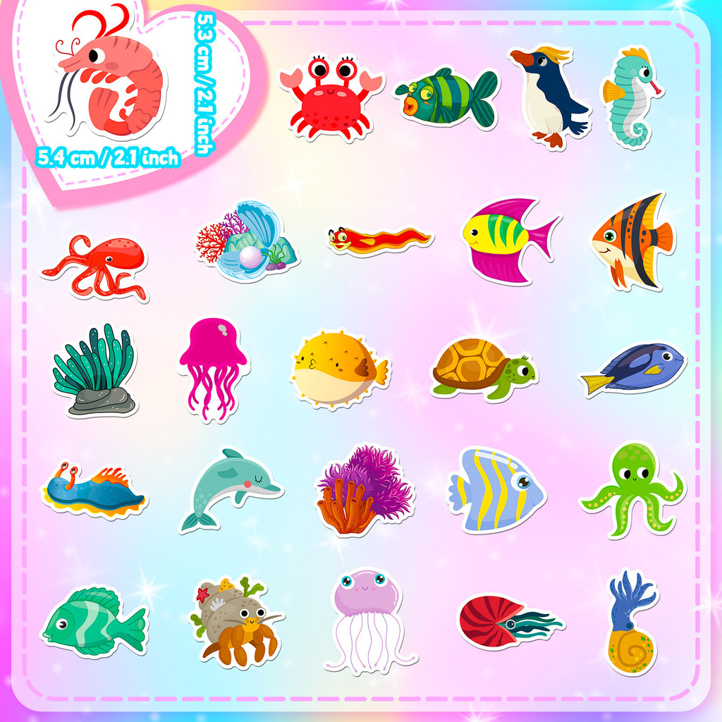 50Pcs Marine Life Stickers - C - Marine Aquarium & Regional Centre Reviews recension och pris