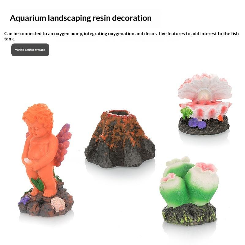 Volcano Shaped Aquarium Bubble - Marine Aquarium Aquascape recension och pris