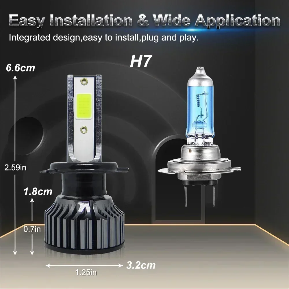 P1Car LED Headlight H4 H7 H1 H - Actinic Blue Led recension och pris