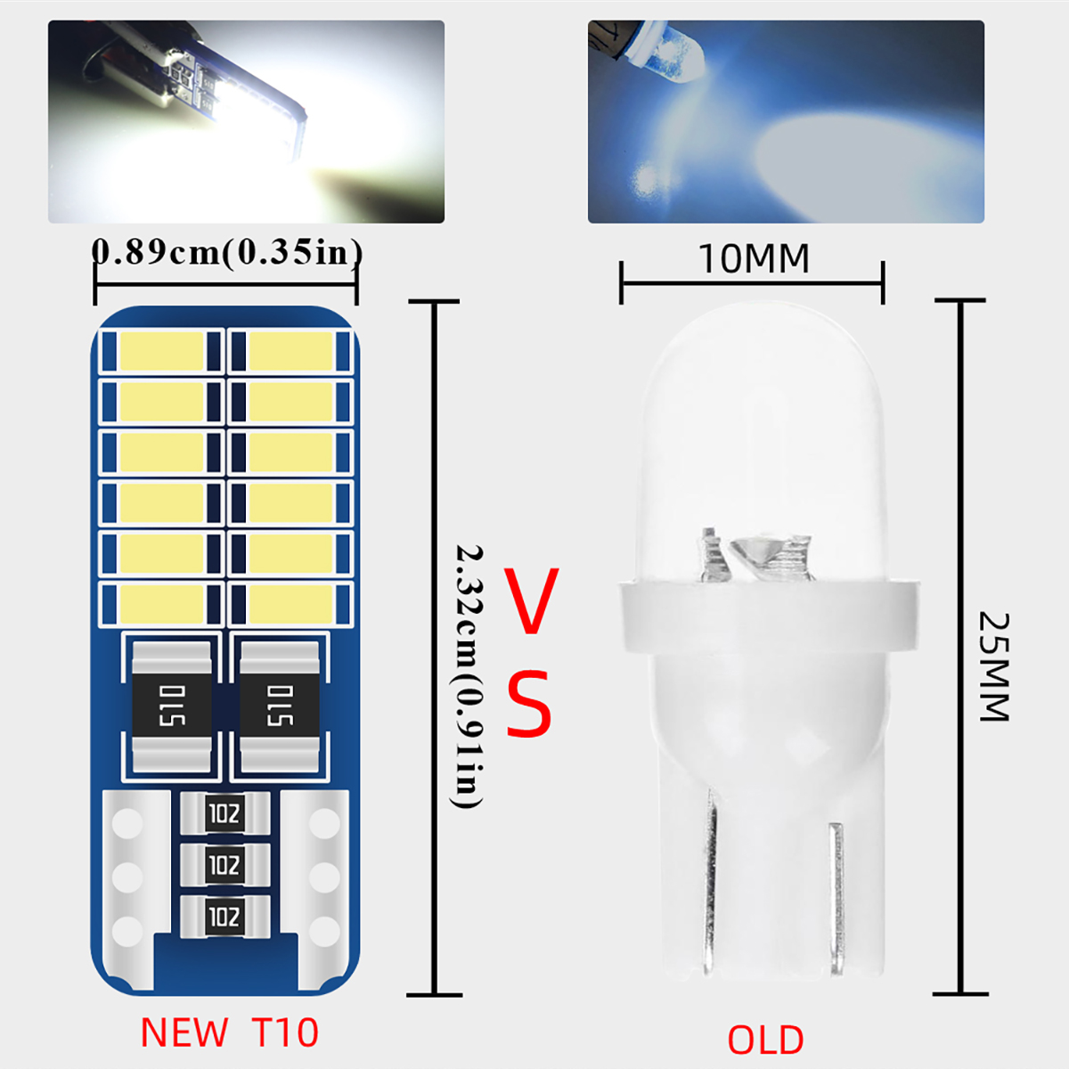 2/6/10/20PCS T10 W5W LED Car I - Actinic Blue Led recension och pris