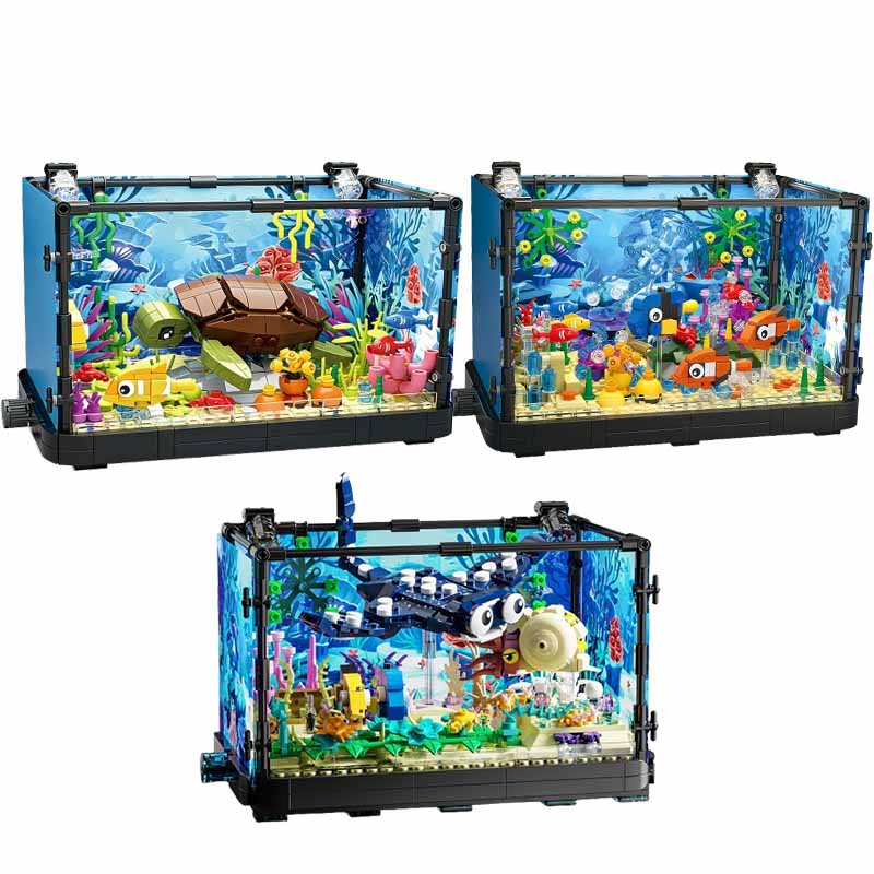 Fish Tank Building Block Set w - Aquarium Marine Tank recension och pris