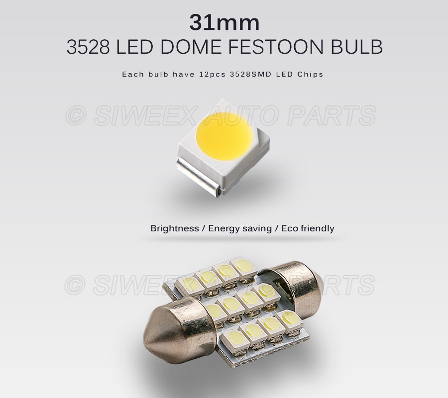 31mm 3528 1210 SMD 12 LED Car  - Actinic Blue Led recension och pris