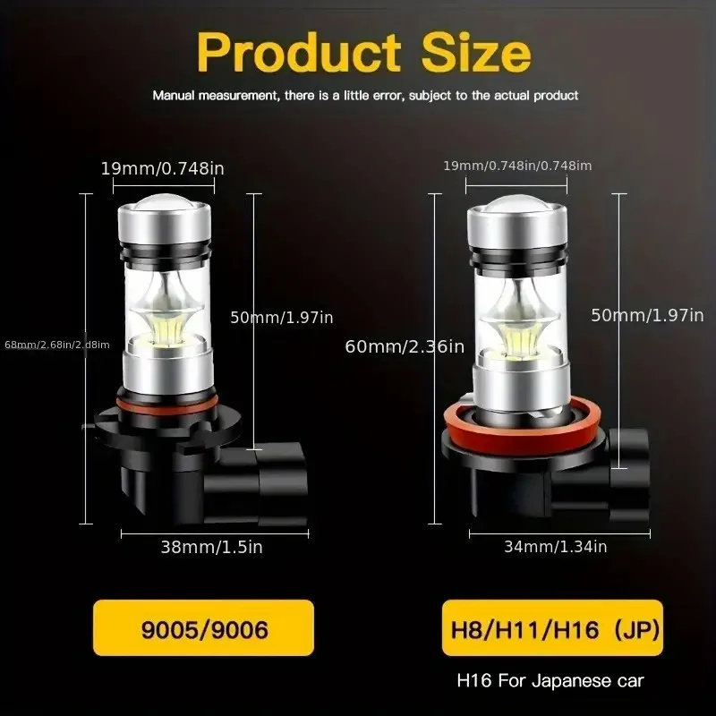 2x 9005/9006/9145 LED Fog Driv - Actinic Blue Led recension och pris